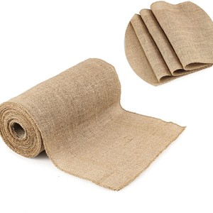 Chemin de <span class=keywords><strong>table</strong></span> rustique en jute naturel, 12 po x 33 pi, rouleau de toile de jute vintage pour mariages, événements, fêtes, décoration de <span class=keywords><strong>table</strong></span> et de maison - Product Image 1
