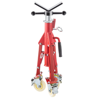 Support de Tuyau Mobile à Tête en V, Supports de Tuyau en Métal avec Roulettes, Hauteur Réglable de 28'' à 52'', Support de Tuyau