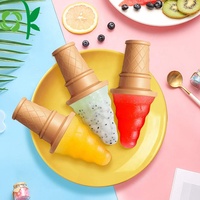 OKSILCIONE 4 trous Mini été crème glacée cône Popsicle Silicone moule bricolage Silicone bonbons argile chocolat gâteau sucre moule pour fête