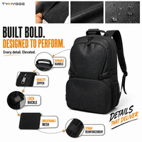 Mochila Mini Impermeable Negra Brillante Personalizada con Logotipo, 1 Pieza MOQ, Bolsa Escolar Brillante para Mujeres y Niñas, Informal para Exteriores, para Laptop