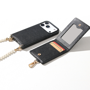 Sac bandoulière multifonctionnel de <span class=keywords><strong>luxe</strong></span> en cuir avec étui portefeuille et <span class=keywords><strong>porte</strong></span>-cartes magnétique détachable pour iPhone – Vente en gros - Product Image 2