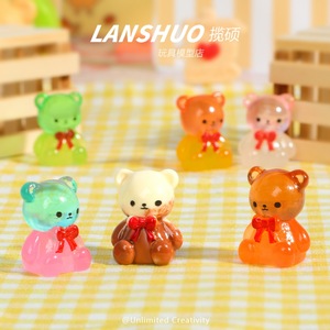 Rainbow Candy Diy Creative Studio Resin Miniature Bear Ornament 3D Colorful Handmade Desktop <b>Car</b> <b>Decoration</b> - Product Image 3