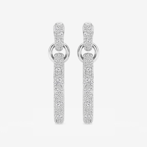 Elegantes Pendientes de Aro con Diamantes Cultivados en Laboratorio de 1 1/2 Quilates, Corte Princesa, con un Brillo Radiante, Joyería de Lujo Ética para Mujer - Product Image 3