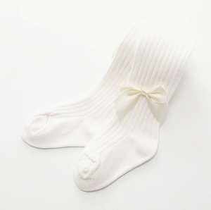 Collants respirants en coton imprimé pour enfants, leggings brodés à nœud vertical pour bébés filles, chaussettes une pièce printemps-automne - Product Image 6