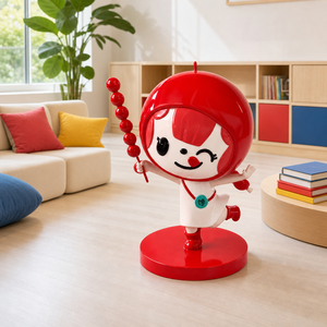 Statua a grandezza naturale in fibra di vetro personalizzata di personaggio dei cartoni animati, scultura di Candy Haws Girl per centri commerciali e promozione del marchio - Product Image 5