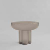 Table basse Crown 450*500mm 560*400mm, ensemble de 2 tables d'appoint rondes en verre, 22'' 18'', verre soufflé blanc fumé ambré