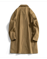 Manteau Balmacaan pour homme 2025, trench-coat mi-long, mode, décoration à rivets, col à revers surdimensionné, veste longue, streetwear, vente en gros