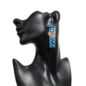 شخصية جديدة تلمس أسفل الأقراط الملونة الترتر رسالة طويلة المجوهرات الرياضية الرجبي الأمريكية لكرة القدم الأقراط انخفاض الاكريليك - Product Image 6