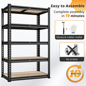 Estantería Metálica Ajustable de 5 Niveles para Garaje, 183*90*40cm, Organizador Multiusos para Sótano y Cuarto de Servicio - Product Image 3
