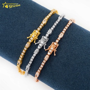 Bling jewelry vendita calda speciale ovale moisannite tennis <span class=keywords><strong>bracciali</strong></span> donna bracciale in <span class=keywords><strong>argento</strong></span> sterling 925 - Product Image 2