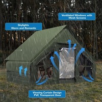 Tente YOLO à double couche en tissu de coton quatre saisons pour 3-4 personnes, ouverture automatique rapide, imperméable (>3000 mm), résistante aux UV, durable