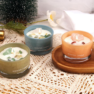 Bougie parfumée en cire de soja de luxe avec logo personnalisé du fabricant, cristaux, Noël, Thanksgiving, non toxique, <span class=keywords><strong>verre</strong></span> moderne - Product Image 2