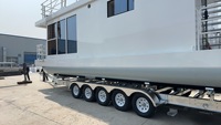 Remorques de transport de bateaux robustes ; modèles personnalisés à 4 et 5 essieux disponibles, remorques de bateaux en acier galvanisé à chaud