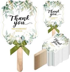 Floral Greenery <b>Hand</b> <b>Held</b> Wedding <b>Fans</b> Green Leaf Wedding <b>Fans</b> for Guests Thank You for Celebrating with Us <b>Fans</b> - Product Image 1