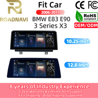 Système de navigation double HD Android 13 RoadNavi pour BMW Série 3 X3 E83 E90 2006-2011 Lecteur multimédia vidéo CarPlay sans fil GPS