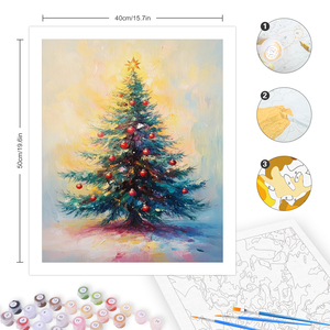 CHENISTORY Kit di Pittura a Numeri per Adulti, Arte Moderna, <span class=keywords><strong>Albero</strong></span> di Natale, Lavoro Manuale per Decorazioni Domestiche - Product Image 1