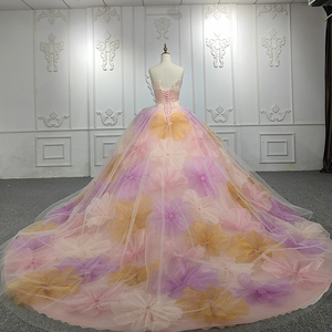 Robe de soirée élégante en dentelle et sequins sur mesure 9909, à fleurs, épaules dénudées, pour femmes - Product Image 6