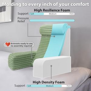 <span class=keywords><strong>Coussin</strong></span> de lecture respirant <span class=keywords><strong>pour</strong></span> la chambre à coucher, avec soutien dorsal, accoudoirs et grandes poches - Product Image 3