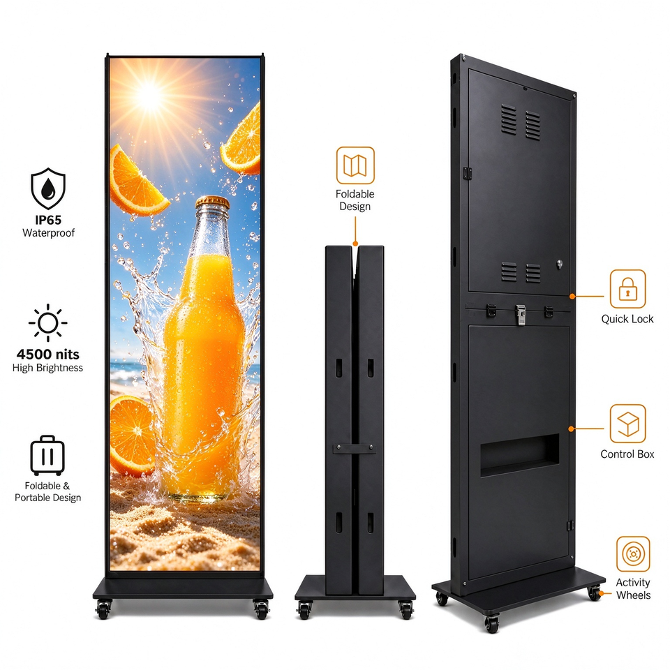 IP65 Rainproof P2.5 LED Totem for Gas Station Storefront 4500 Nits Sun ...