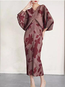 Gaun Wanita Bermotif Bunga, Gaun Kasual Lucu untuk Pesta Pernikahan, Gaun Malam Wanita Kasual OEM, Model Kerut untuk Musim Panas - Product Image 5