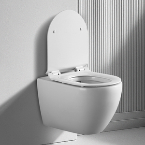 <span class=keywords><strong>WC</strong></span> suspendu en céramique minimaliste, <span class=keywords><strong>WC</strong></span> compact sans bride, profil mince, design haut de gamme, <span class=keywords><strong>WC</strong></span> gain de place pour salle de bain - Product Image 1