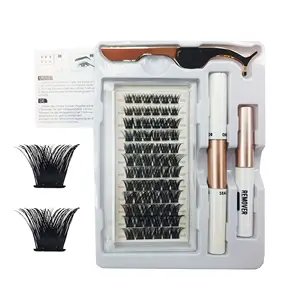 Lash Extension Kit Cruelty Free 25mm D Curl Cluster Lashes Pre Cut Volume Cluster Diy Cluster Lash Extensions