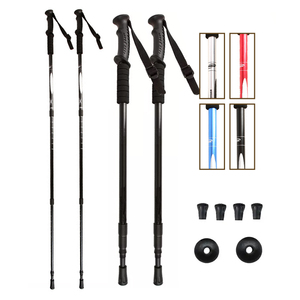 Bâton d'auto-défense extensible en métal à trois sections, bâton de marche, arbon, iber, alking, ltralight, vieux, ustom, ogo - Product Image 1