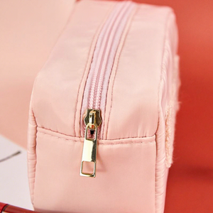 Embroidered Womens Zippered <b>Nylon</b> Cosmetic <b>Bag</b> Fashion Portable Luxury Stylish Travel Daily Use Makeup Storage Water Resistant - Product Image 5