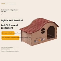 Mignonne maison pour chat en feutre de style dessin animé, abri modulaire pour animaux de compagnie, maison pour chat toute saison, garde au chaud