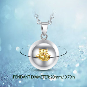 Ciondolo Harmony Ball per <span class=keywords><strong>Maternità</strong></span> in Argento, Gioiello Sonoro in Ottone, <span class=keywords><strong>Collana</strong></span> Musicale Rilassante - Product Image 3