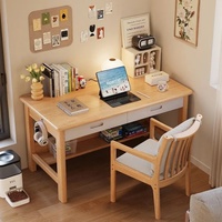 Bureau multifonctionnel moderne en bois de caoutchouc SONA HOME - Style brun chaud - Meubles de bureau à domicile