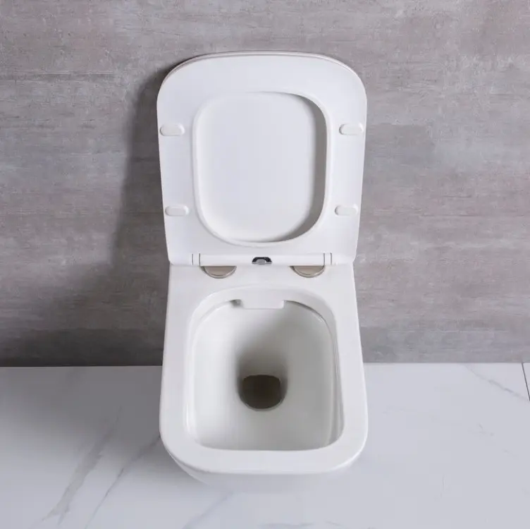 ヨーロッパイタリア新しいデザイン衛生陶器壁掛けリムレストイレフラッシュセラミックバスルームWC壁掛けトイレ