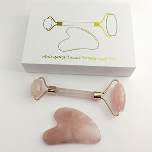 Rodillo Facial de Jade Xiuyan Natural y Cuarzo Rosa, Set de Masaje de Jade, Venta al Por Mayor de Fábrica - Product Image 2