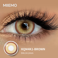 Lensa Kontak Diameter Kecil Coklat Lembut 14.2mm - Sekali Pakai Sehari, Peningkat Warna Mata Alami Warna Hijau/Biru/Abu-abu 38% Air