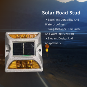 वाटरप्रूफ फ्लैशिंग डेक लाइट बिल्ली आंख मार्कर्स सड़क सुरक्षा के लिए चिंतनशील एल्यूमीनियम सौर रोड स्टड - Product Image 2