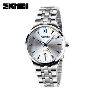 Skmei Quartz Watch Stainless Steel Strap Waterproof Calendar Luminous Men's Watch Analog Display 10mm Thickness - Product Image 5