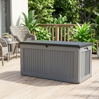 Boîte de rangement rectangulaire en PP moulé par injection pour extérieur, capacité 71 gallons, étanche, durable, ouverture latérale, pour utilisation intérieure et jardins