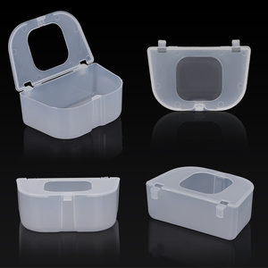 Boîte de nourriture pour oiseaux à clapet blanc anti-éclaboussures Transparent Pigeon mangeoire Cage suspendue mangeoire de caille à vendre - Product Image 6