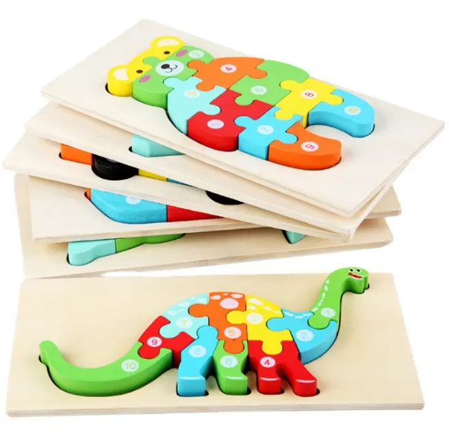 Neue Designs Holz 3D Puzzles Montessori Spiel Spielzeug Kinder Holz Puzzle Lernspiel zeug HEISS