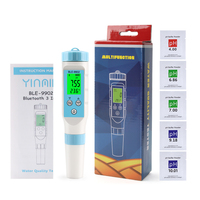Smart Bleu dent pH/EC / TEMP PH Mètre BLE-9902 Qualité de L'eau Testeur Pour la culture hydroponique/laboratoire/aquarium