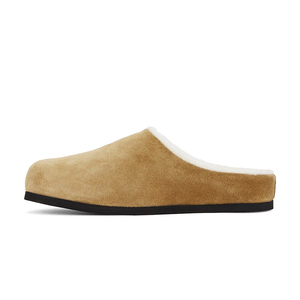 Factory Wholesale Unisex Warm Fuzzy Fur <strong>Lined</strong> Suede <strong>Clogs</strong> Closed Toe Winter Mule Slippers - Product Image 3