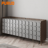 Pfuluo — table de console en bois en acier inoxydable, table de luxe avec miroir en or et marbre, nouveau design