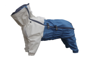 Luxus wasserdichte Haustier Regen mäntel mit vier Leggings Hochwertige gestreifte Muster modernen Stil versteckte Leine Loch Design - Product Image 4