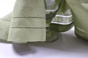 Serviette en lin 100% faite à la main 60x60cm, ourlet double couture, serviette de table de luxe pour hôtel, mariage, restaurant - Product Image 2