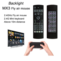 MX3 Mini 2.4G Nirkabel ABS Mouse Udara Otomatis Suara Mini LED Remote Control Keyboard 10-15m untuk Smart Android TV Box