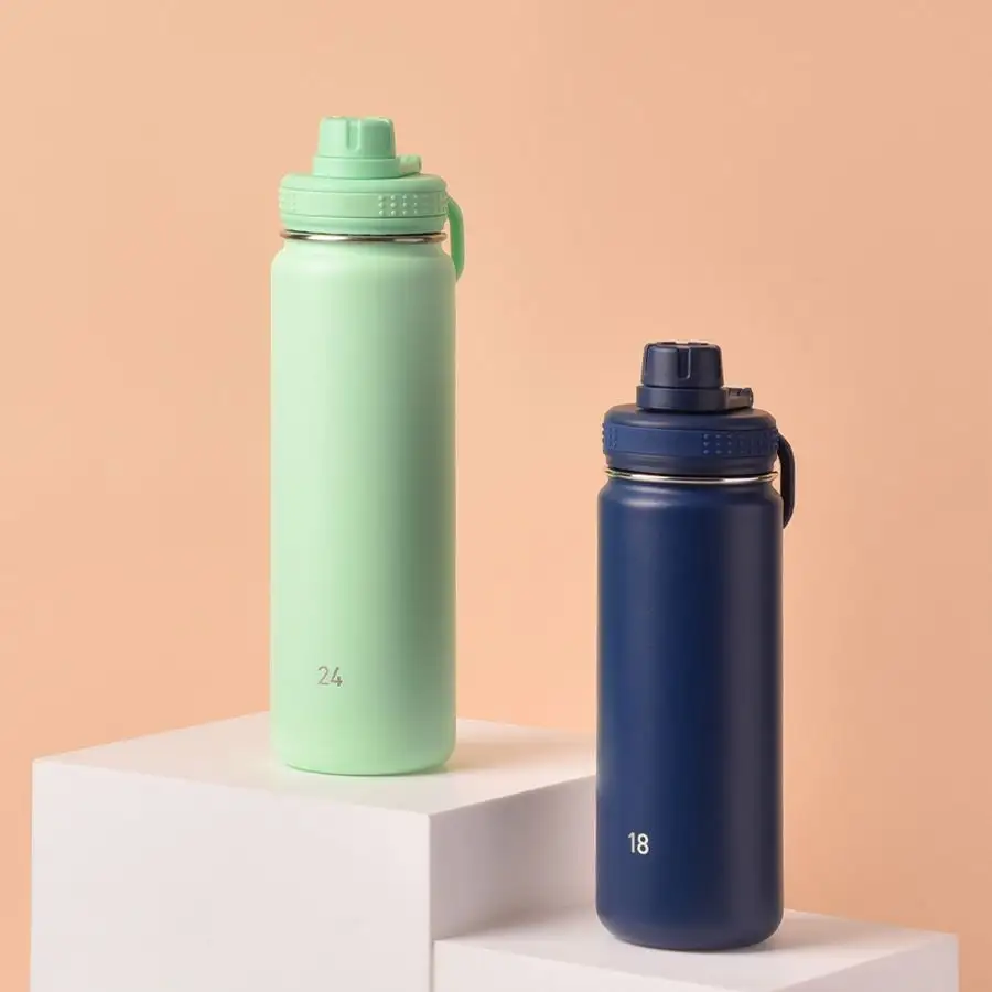 Stainless Steel Bottle Double Wall Insulated Vacuum Flask Powder Coated Metal Water Bottle For Sports