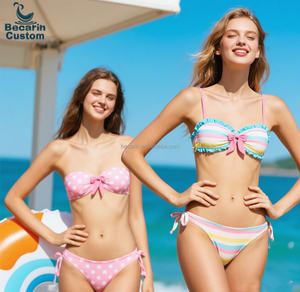 Ensemble de maillots de bain mignons et adorables pour femmes, bikini et vêtements de plage, maillot de bain pour filles, soutiens-gorge élégants pour la natation - Product Image 3