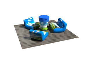 โซฟาเป่าลมไฟฟ้ากลางแจ้งแบบกำหนดเองได้ รุ่นเมอริส พร้อมเก้าอี้ดู<span class=keywords><strong>หนัง</strong></span>แบบสองที่นั่ง พิมพ์ลายด้วยระบบถ่ายโอนความร้อน - Product Image 4