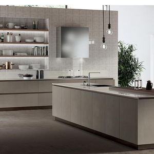 Mueble de Cocina Multifuncional Moderno de Pino y Melamina con Puerta de Vidrio PET Personalizada, Isla de Cocina Completa para Uso Doméstico - Product Image 6