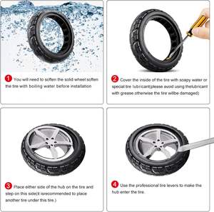 Pneu solide de 8.5 pouces pour <span class=keywords><strong>Xiaomi</strong></span> Mijia <span class=keywords><strong>M365</strong></span> scooter électrique antidérapant remplacement de <span class=keywords><strong>roue</strong></span> de pneu en caoutchouc <span class=keywords><strong>avant</strong></span>/arrière - Product Image 3